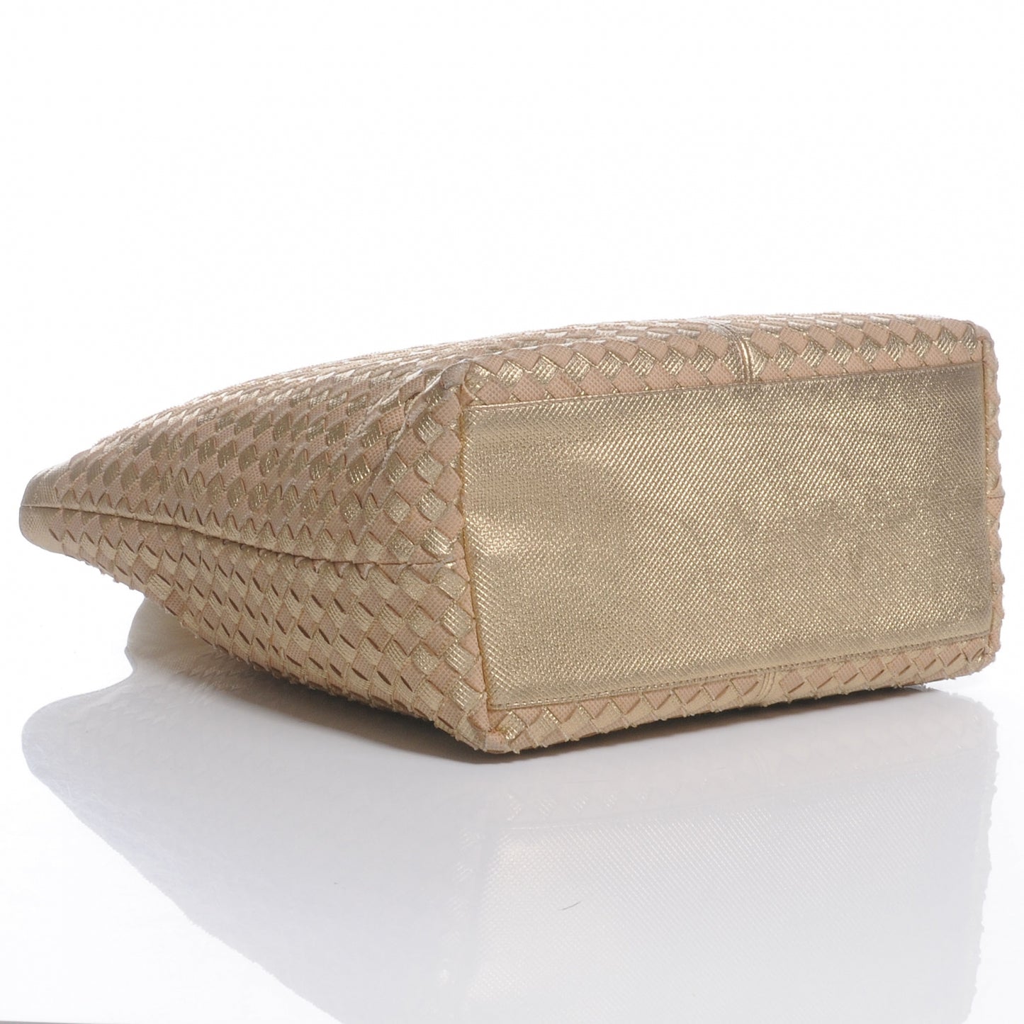 Woven Metallic Tote Gold