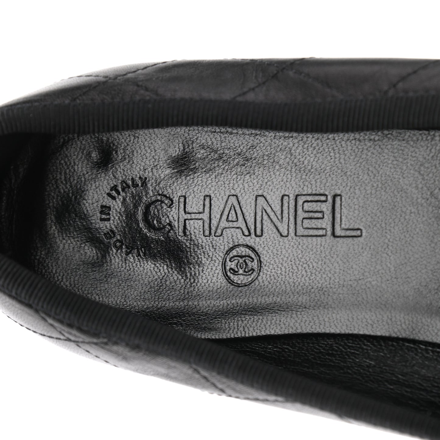 Lambskin Quilted Cambon Ballerina Flats 39 Black