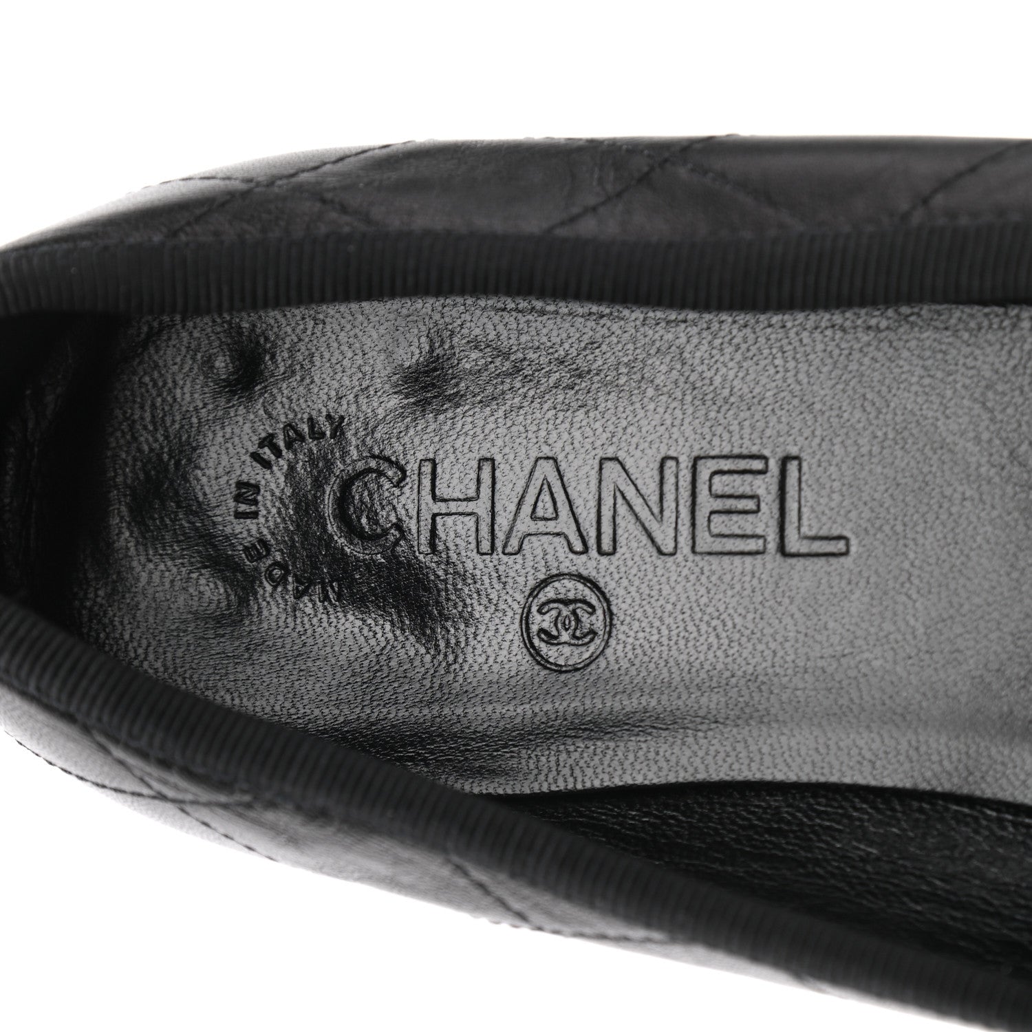 Chanel Lambskin Quilted Cambon Ballerina Flats 39 Black 7 of 9