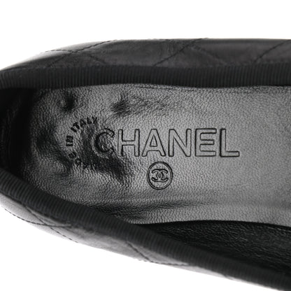 Chanel Lambskin Quilted Cambon Ballerina Flats 39 Black 7 of 9