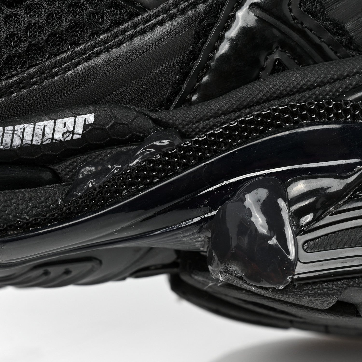 Balenciaga Mesh Rubber Monocolor Womens Runner Sneakers 39 Black 11 of 13