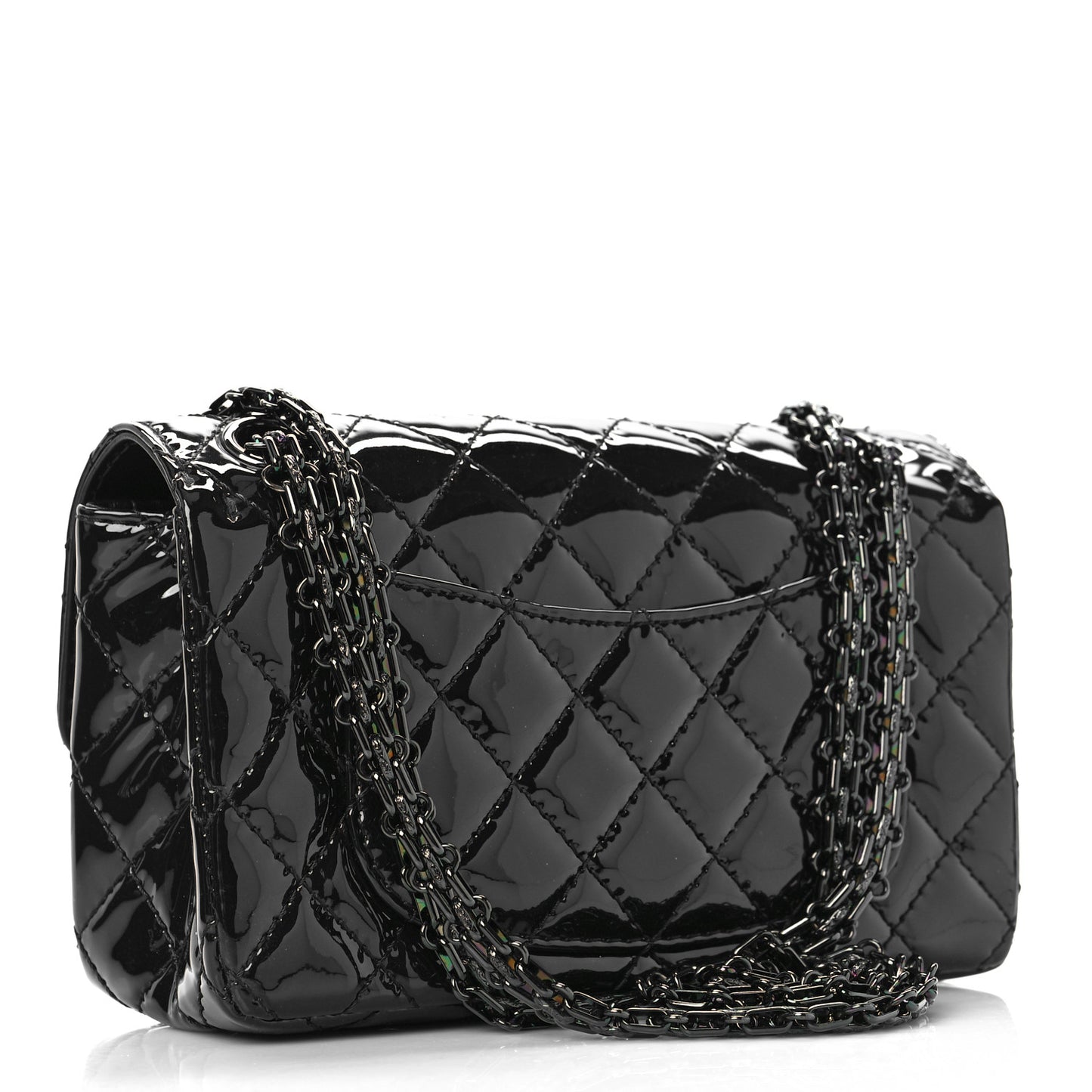 Patent Calfskin Quilted 2.55 Reissue Mini Flap So Black