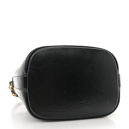 Chanel Shiny Aged Calfskin CC Chain Mini Drawstring Bag Black 4 of 11