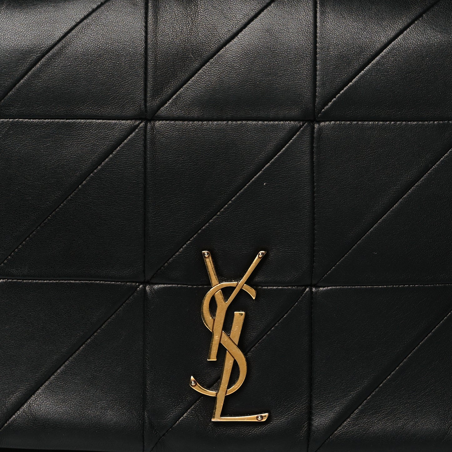 Lambskin Patchwork Monogram Large Jamie Black