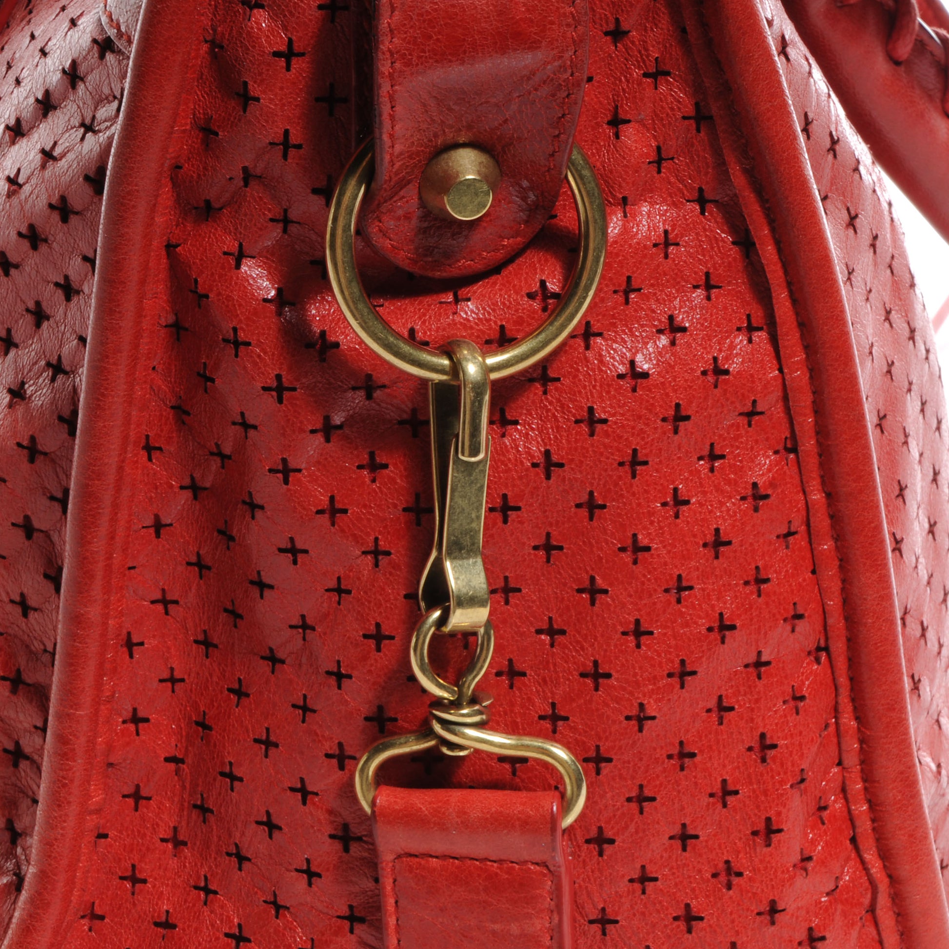 Balenciaga Agneau Cross Perforated City Ruby Red 37 of 38