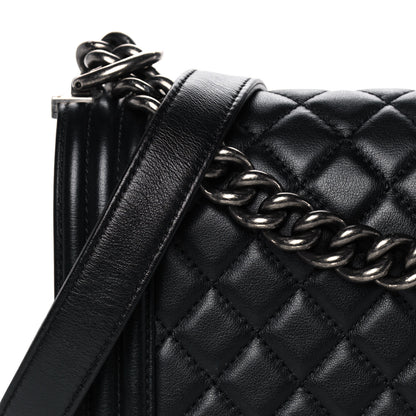 Chanel Calfskin Quilted Medium Boy Flap Black 9 of 12