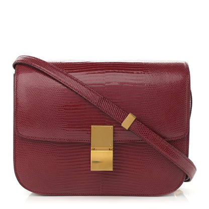Celine Lizard Medium Classic Box Flap Bag Ruby 1 of 11