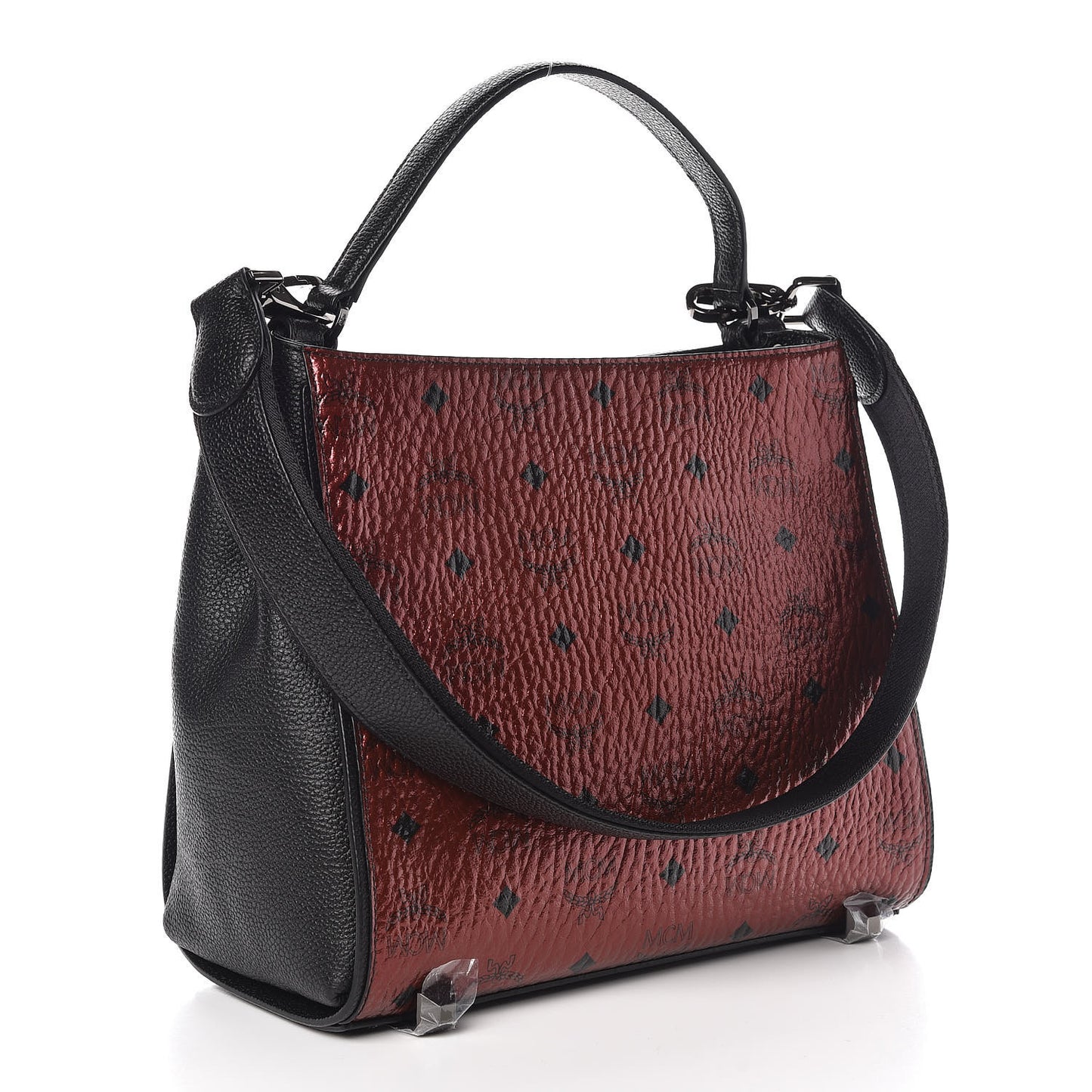 Metallic Visetos Small Corina Shoulder Bag Scooter Red