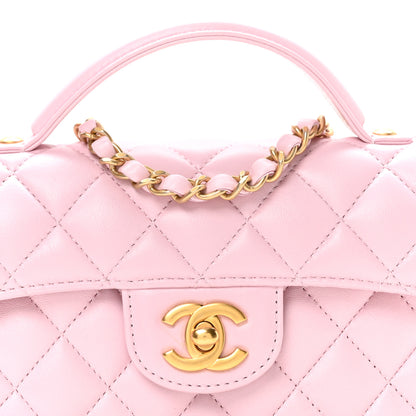 Chanel Lambskin Quilted Mini Flap Top Handle Bag Light Pink 8 of 11