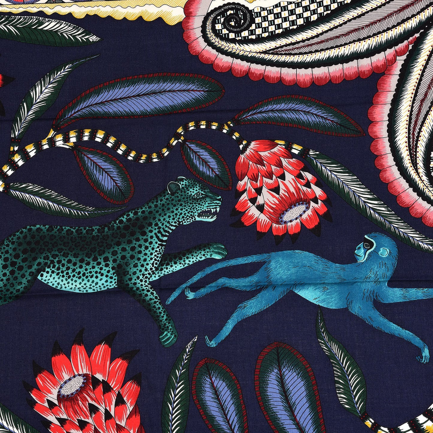 Cashmere Silk The Savana Dance Shawl 140 Marine Vert Corail