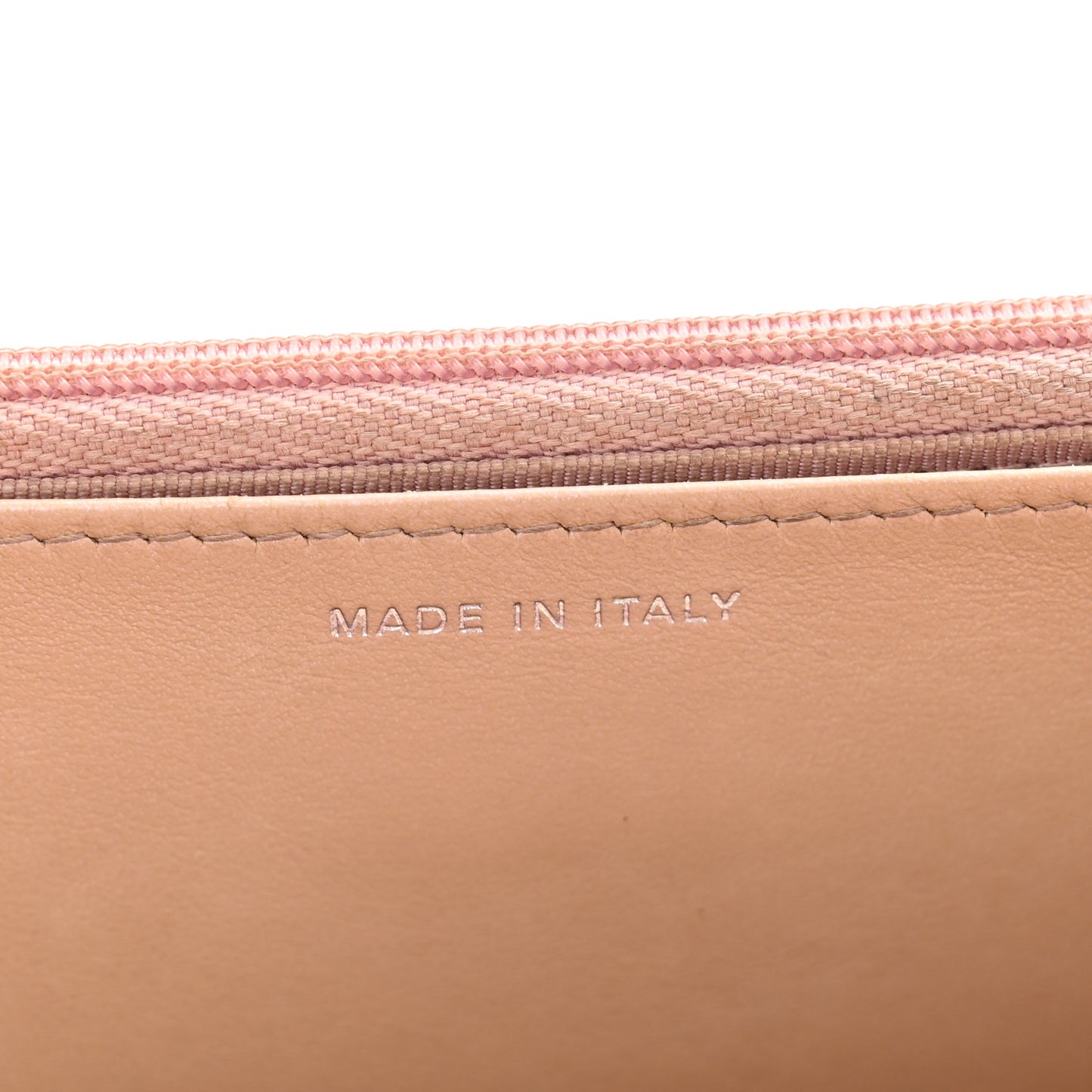 Iridescent Calfskin Quilted Wallet on Chain WOC Pink
