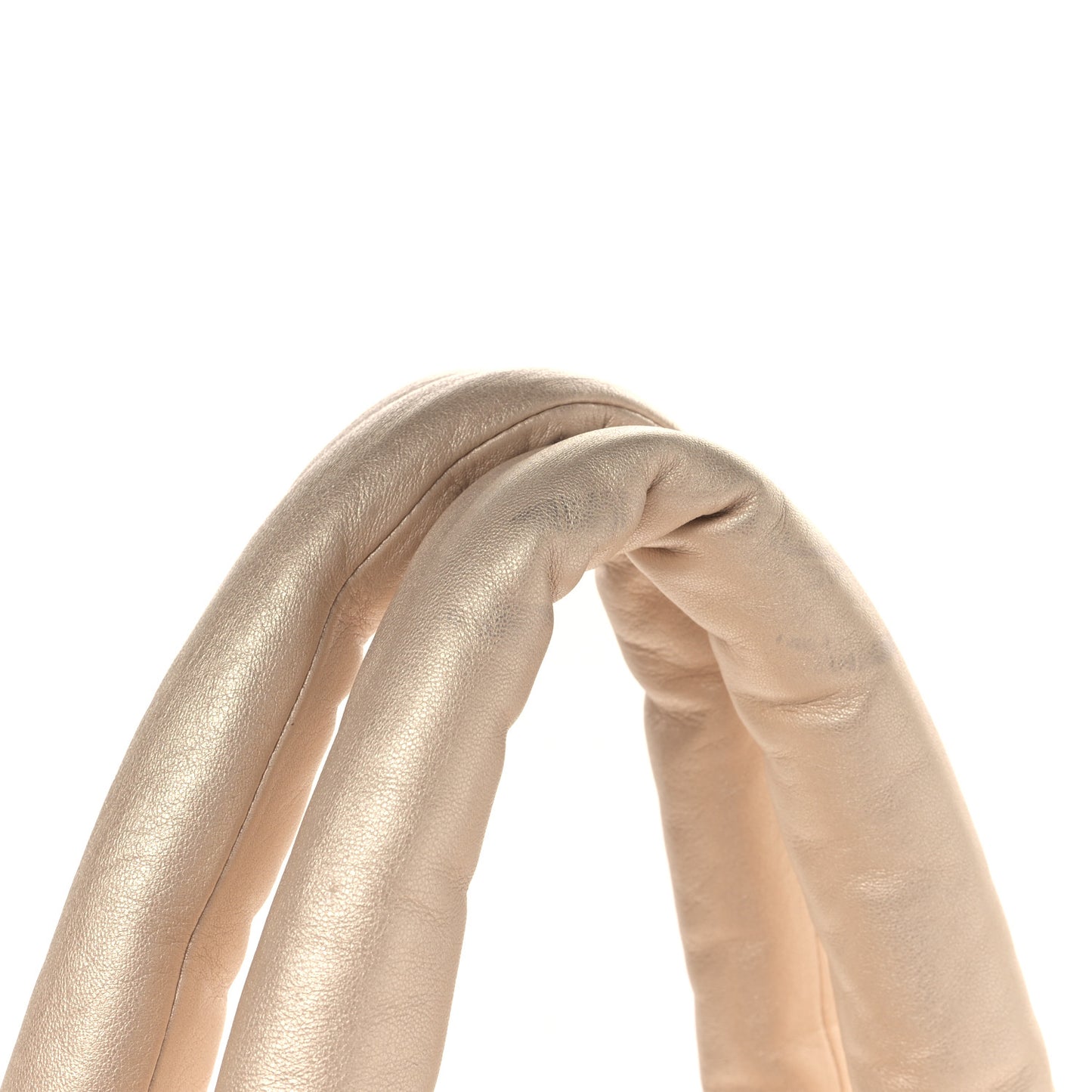 Metallic Lambskin Quilted Large Coco Cocoon Tote Light Gold