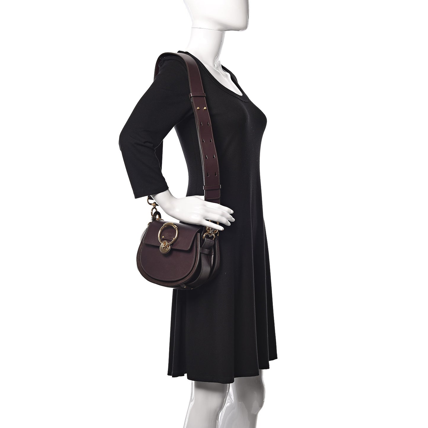 Calfskin Small Tess Bag Black Raisin