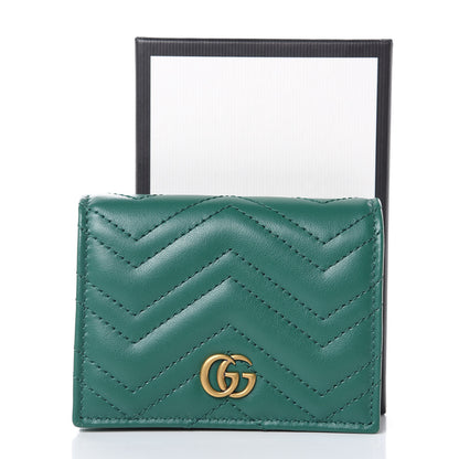 Gucci Calfskin Matelasse GG Marmont Card Case Wallet Emerald 8 of 8