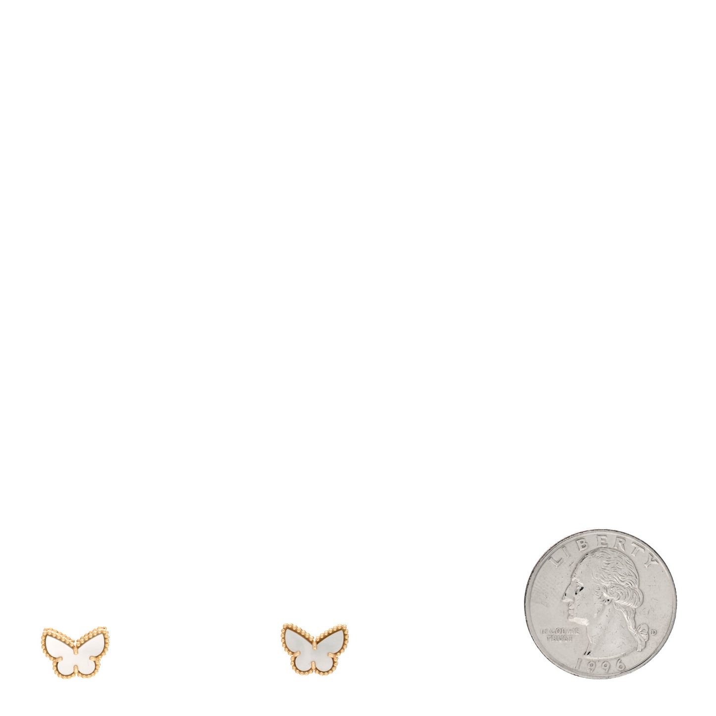 18K Yellow Gold Mother of Pearl Sweet Alhambra Butterfly Earrings