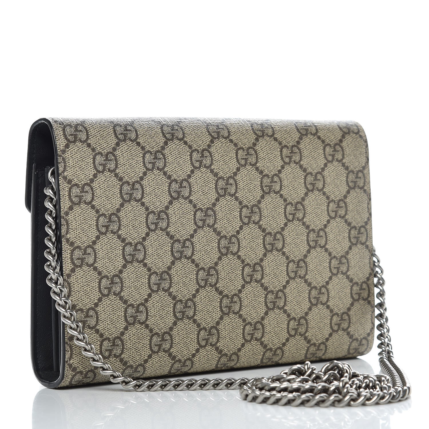 Gucci GG Supreme Monogram Mini Dionysus Chain Wallet Beige Black 3 of 14