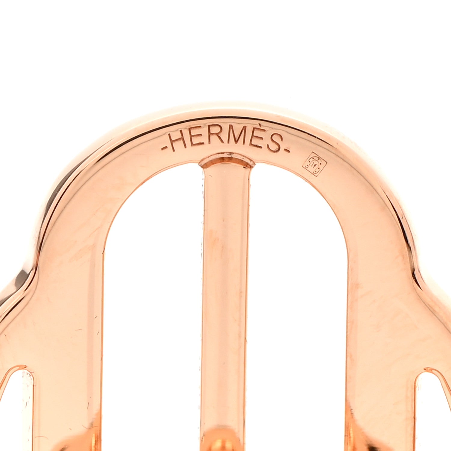 Hermes Plaqué Or Rose Mini Boucle Twilly Ring 3 of 5
