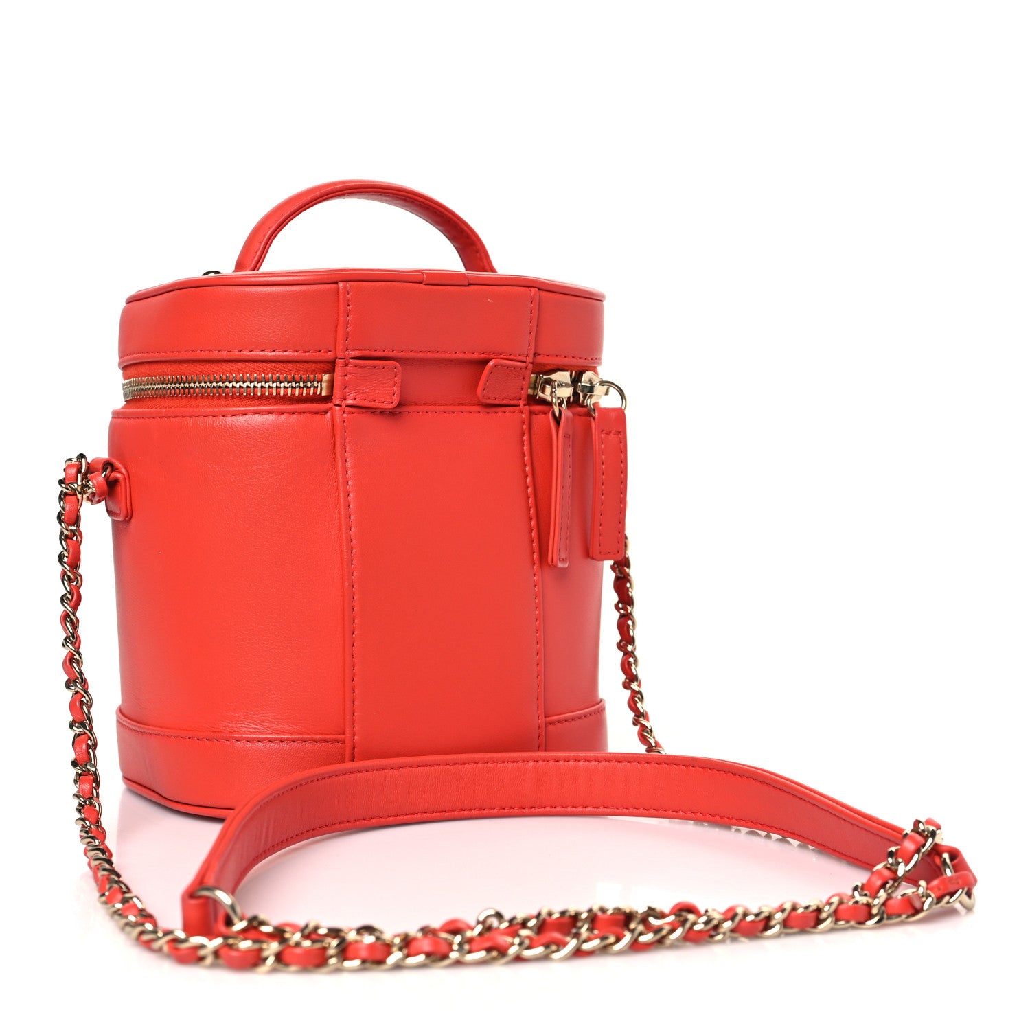 Chanel Lambskin Timeless Vanity Cosmetic Case Red 3 of 9