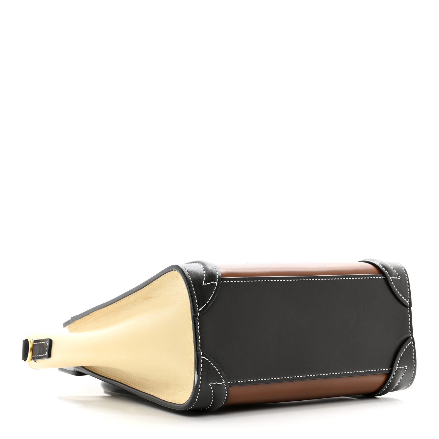 Celine Smooth Calfskin Suede Nano Tri-Color Luggage Chestnut 4 of 9