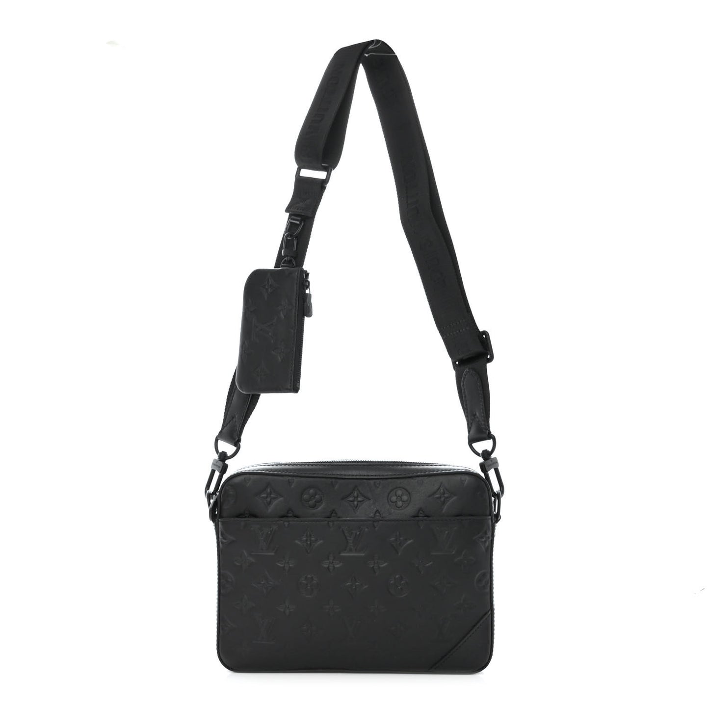 Calfskin Monogram Shadow Duo Messenger Black