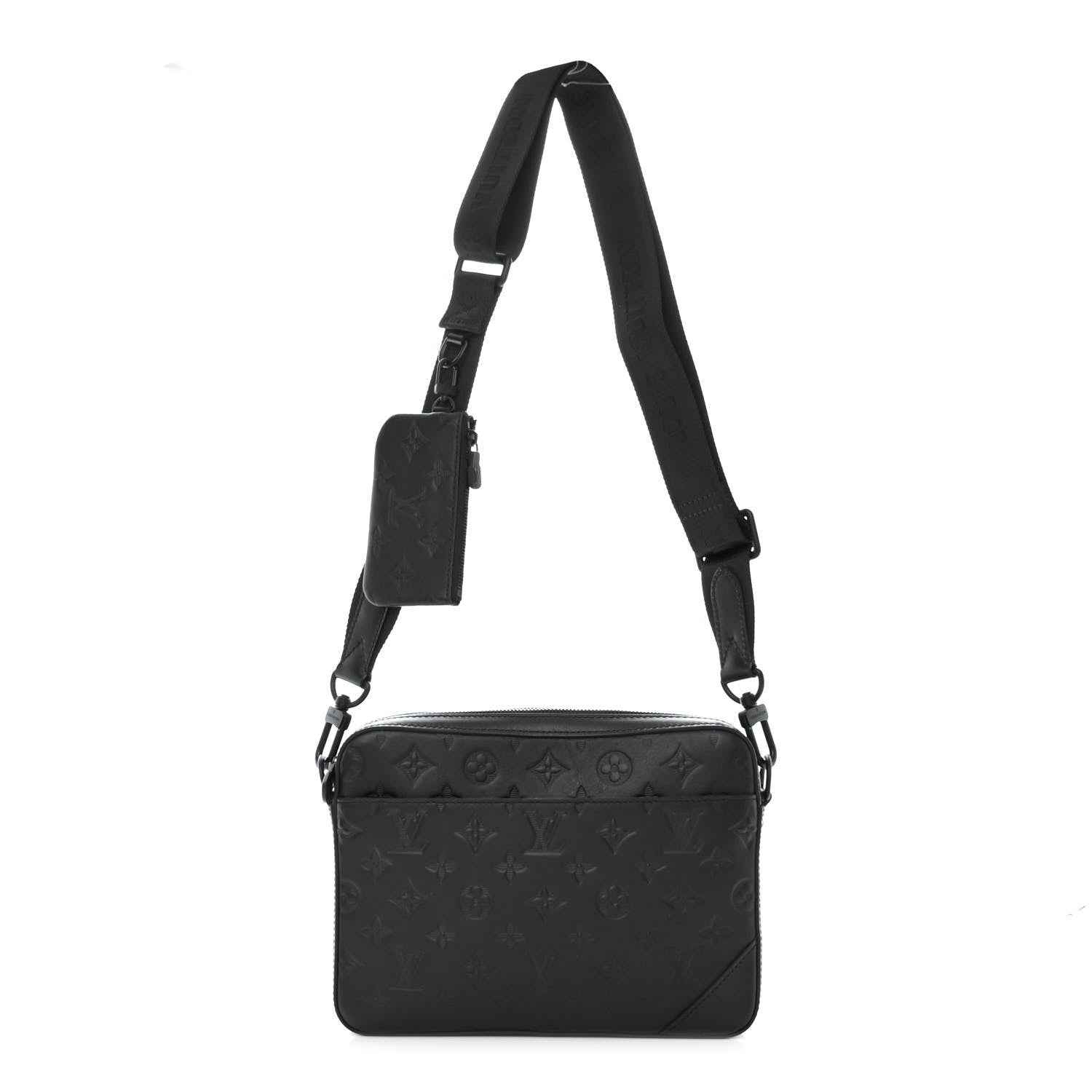 Louis Vuitton Calfskin Monogram Shadow Duo Messenger Black 1 of 10