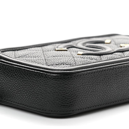 Chanel Caviar Quilted CC Filigree Clutch With Chain Black 11 of 13