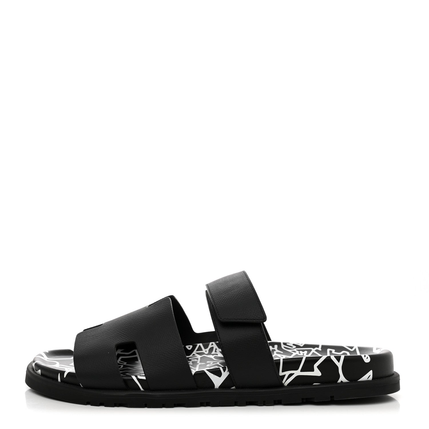 Hermes Epsom Calfskin Graff Hermes Mens Chypre Sandals 44 Black 1 of 10