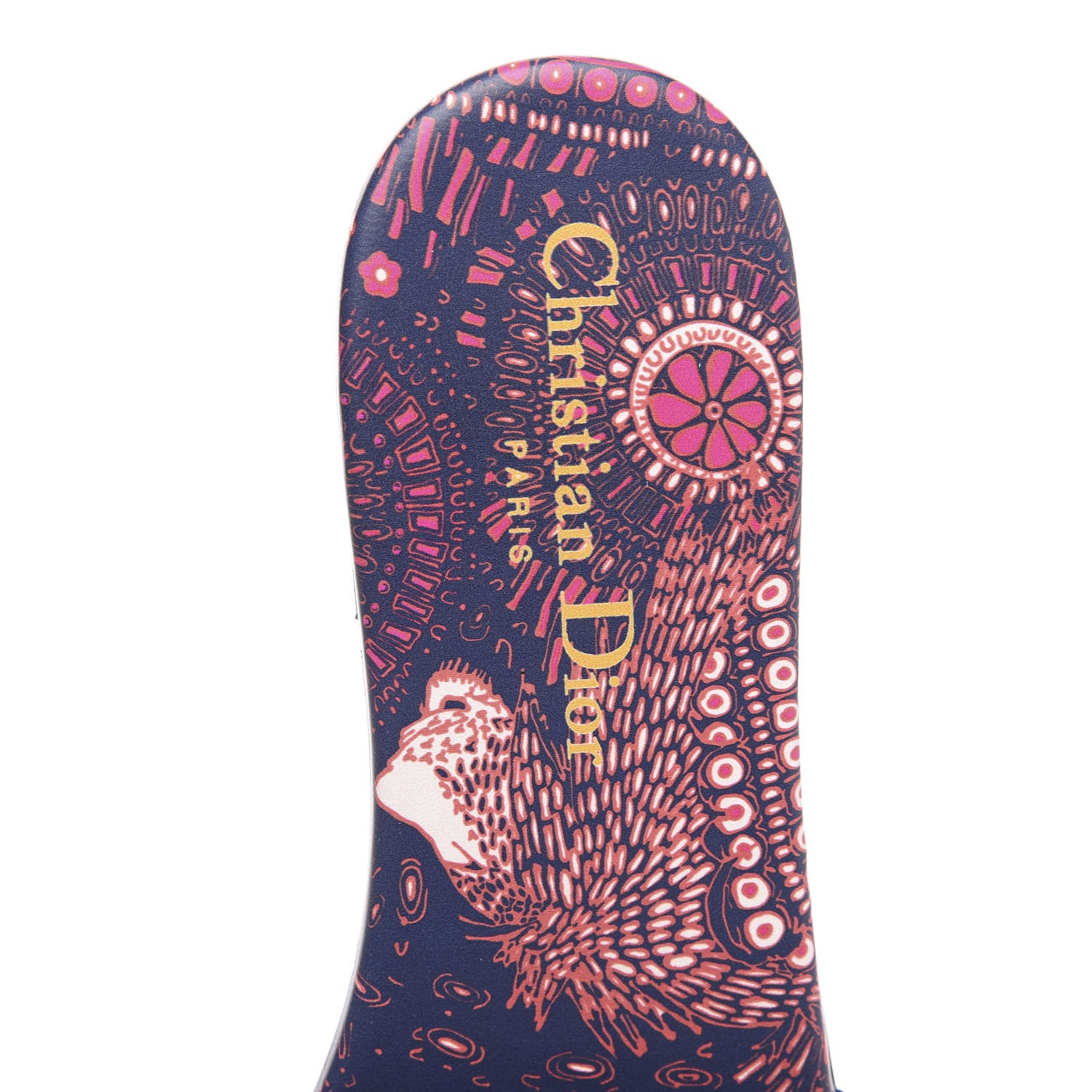 Christian Dior Canvas Embroidered Animals Dway Mules Slide Sandals 37 Deep Blue Fuchsia 6 of 8
