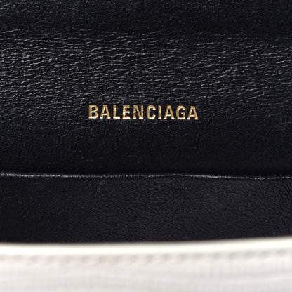 Balenciaga Patent Calfskin Lizard Embossed XS Sharp Top Handle Bag White 6 of 12