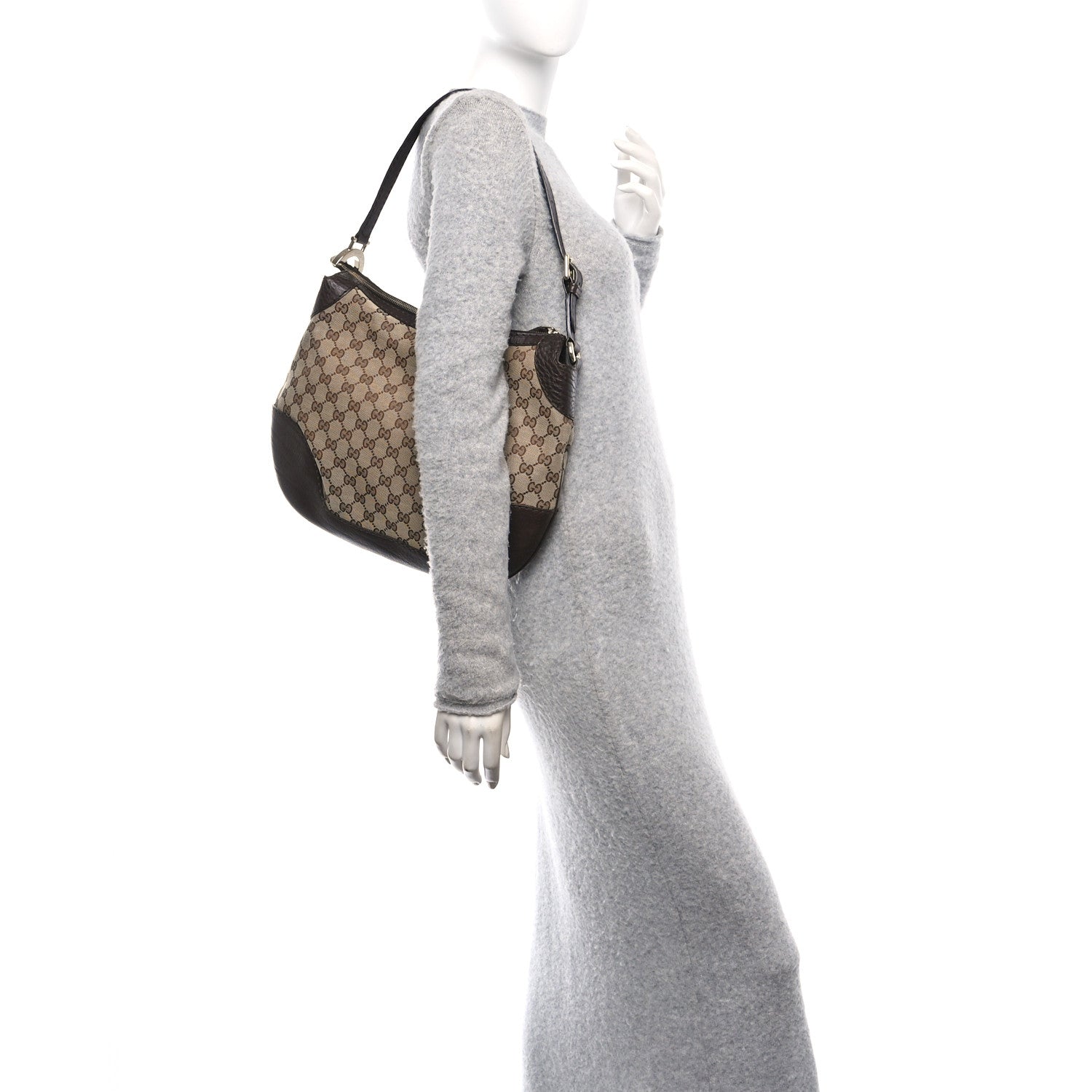 Gucci Monogram Medium Charlotte Hobo Brown 2 of 10