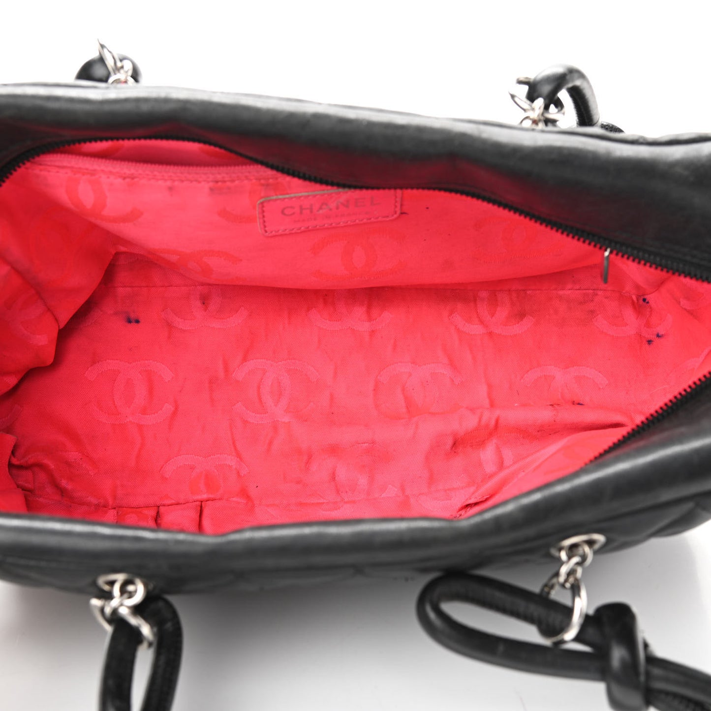 Calfskin Quilted Large Cambon Bowler Black