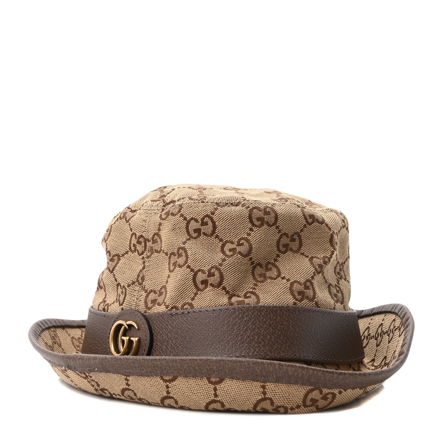 Monogram Textured Dollar Calfskin GG Jago Bucket Hat M Cacao Beige