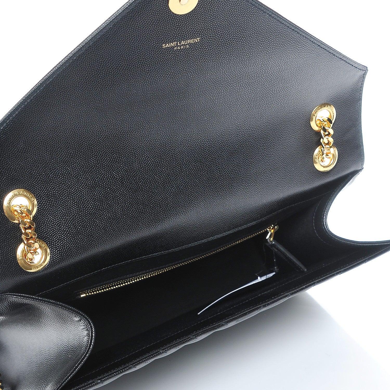 Saint Laurent Grain De Poudre Matelasse Chevron Large Monogram Satchel Black 5 of 7