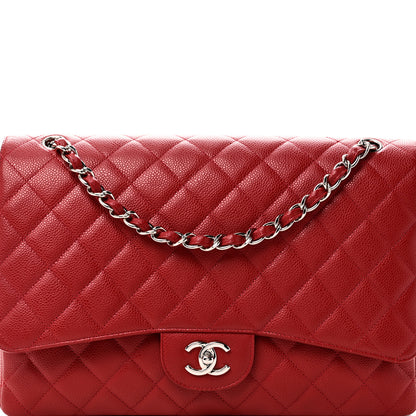 Chanel Caviar Quilted Maxi Single Flap Red 8 of 10