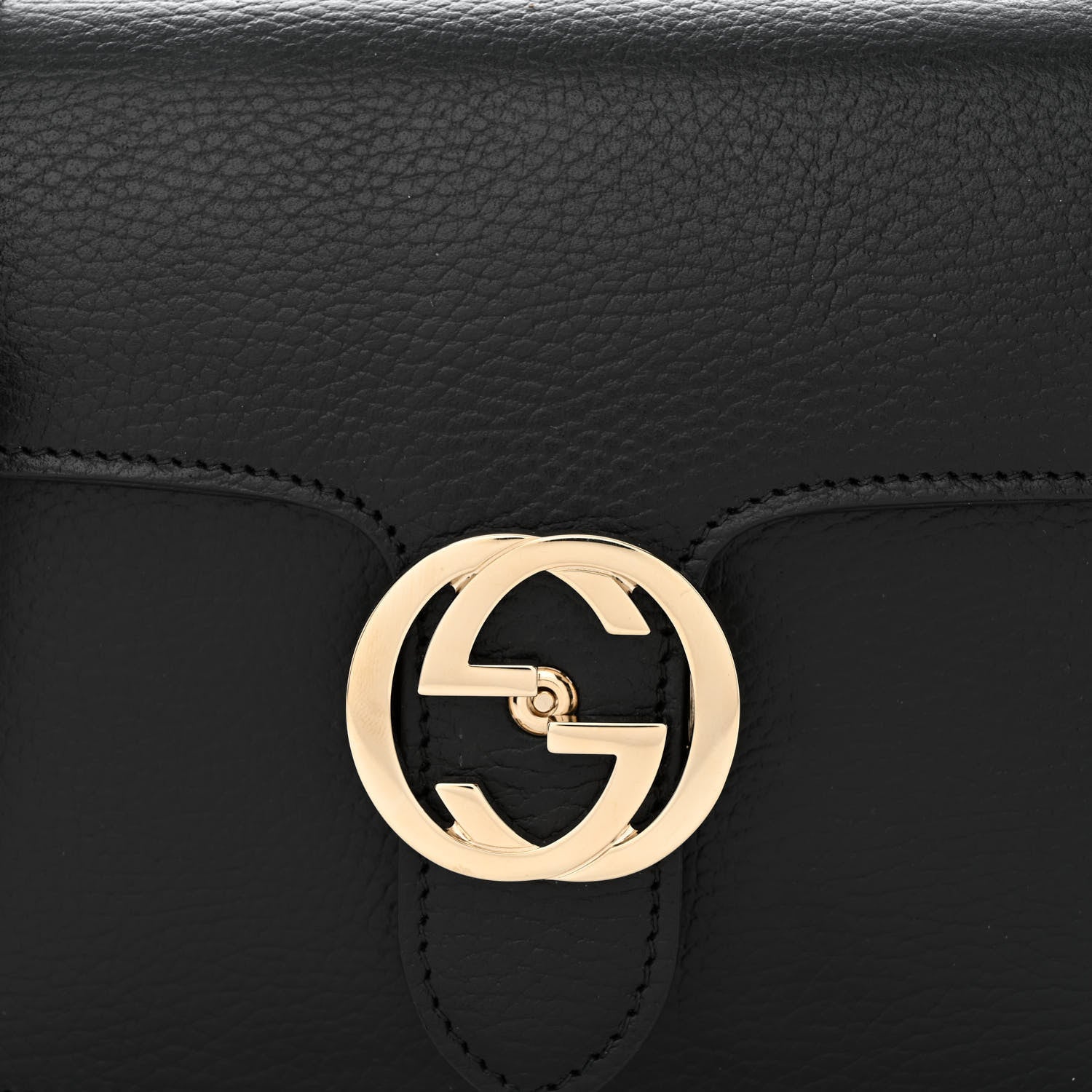 Gucci Dollar Calfskin Small Interlocking G Shoulder Bag Black 8 of 11