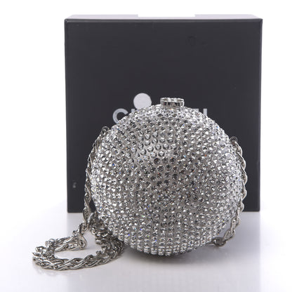 Chanel Plexiglass Strass CC Round Minaudiere Clutch Silver 16 of 16