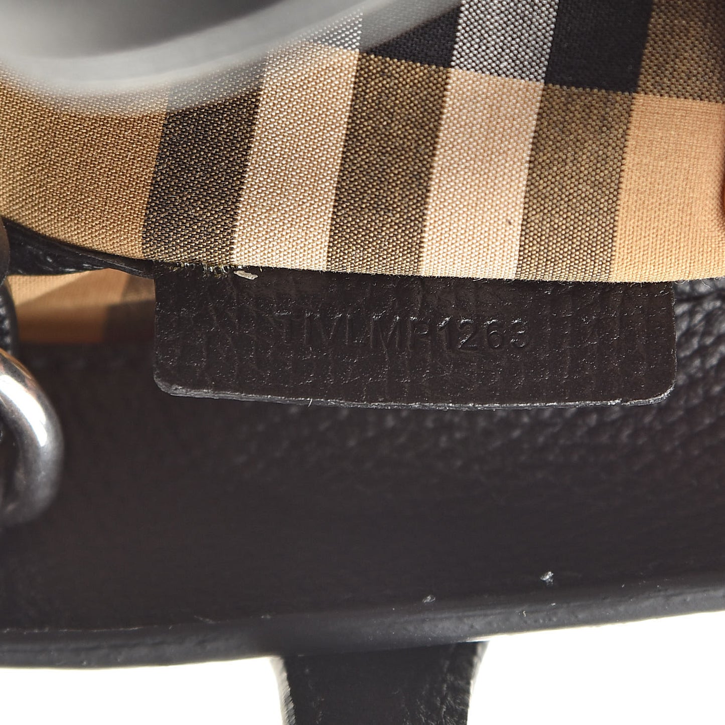 Grainy Calfskin House Check Grommet Baby Banner Tote Black