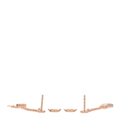 Hermes 18K Rose Gold Diamond Kelly Clochette Drop Earrings 3 of 5