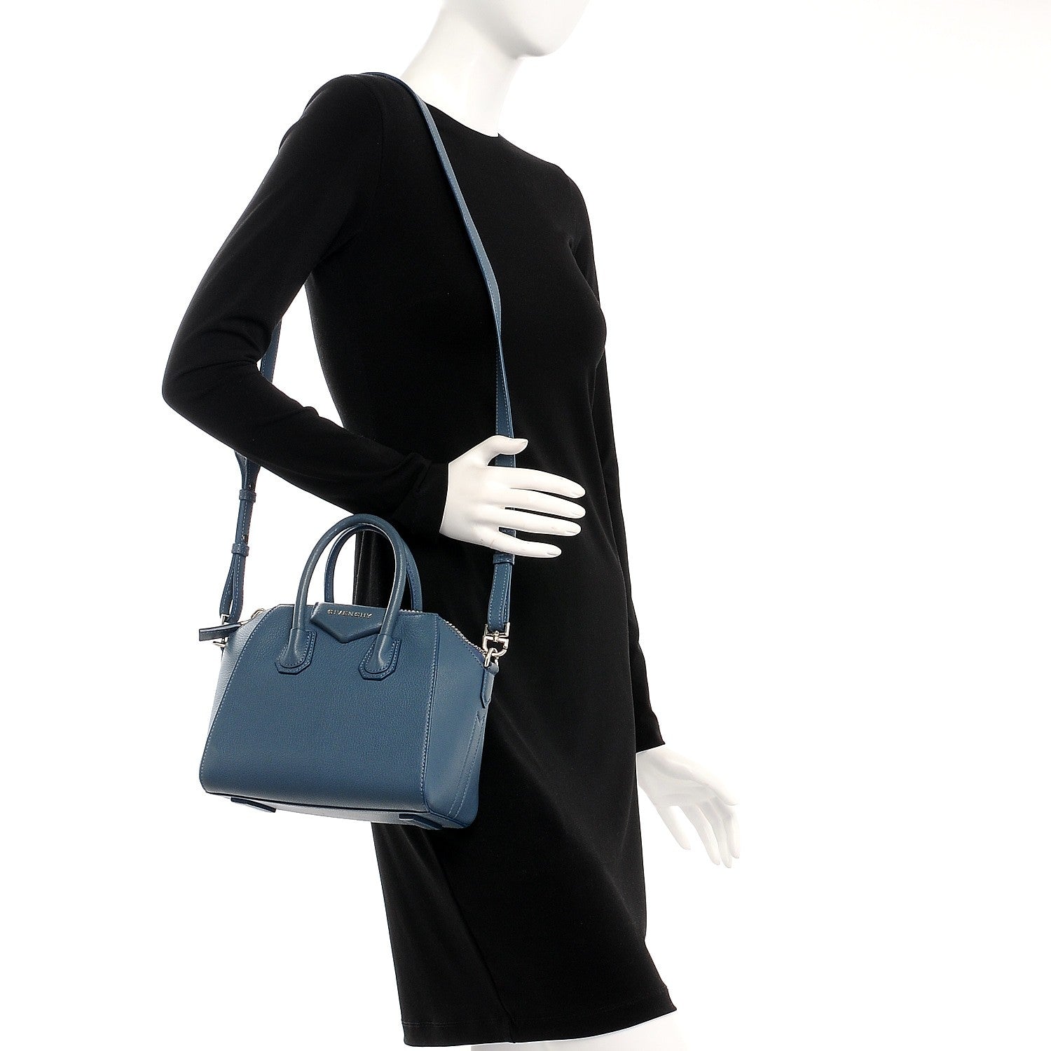 Givenchy Sugar Goatskin Mini Antigona Mineral Blue 2 of 8