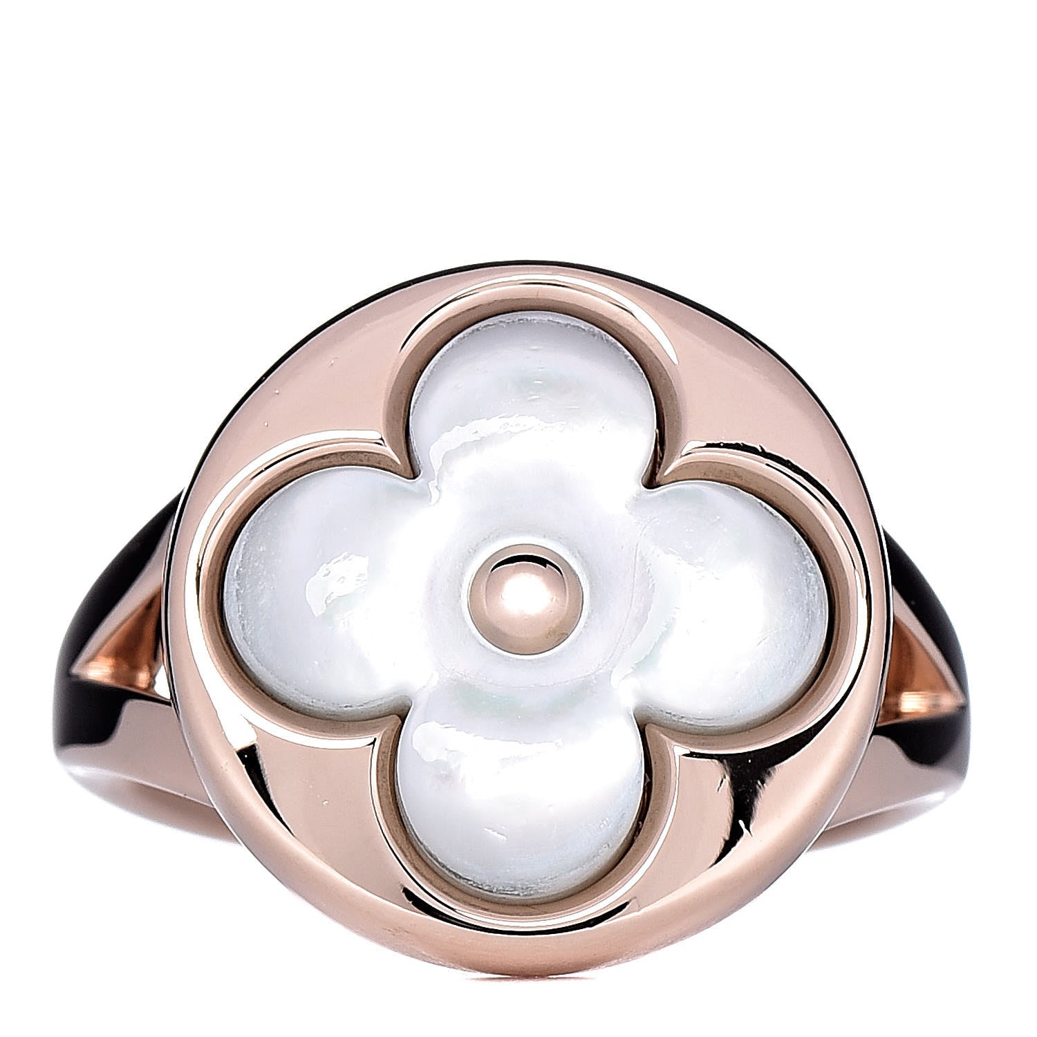 Louis Vuitton 18K Pink Gold Mother Of Pearl Blossom Ring 49 4.75 1 of 8