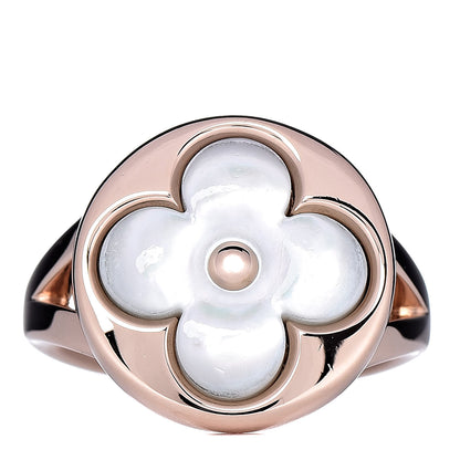 Louis Vuitton 18K Pink Gold Mother Of Pearl Blossom Ring 49 4.75 1 of 8