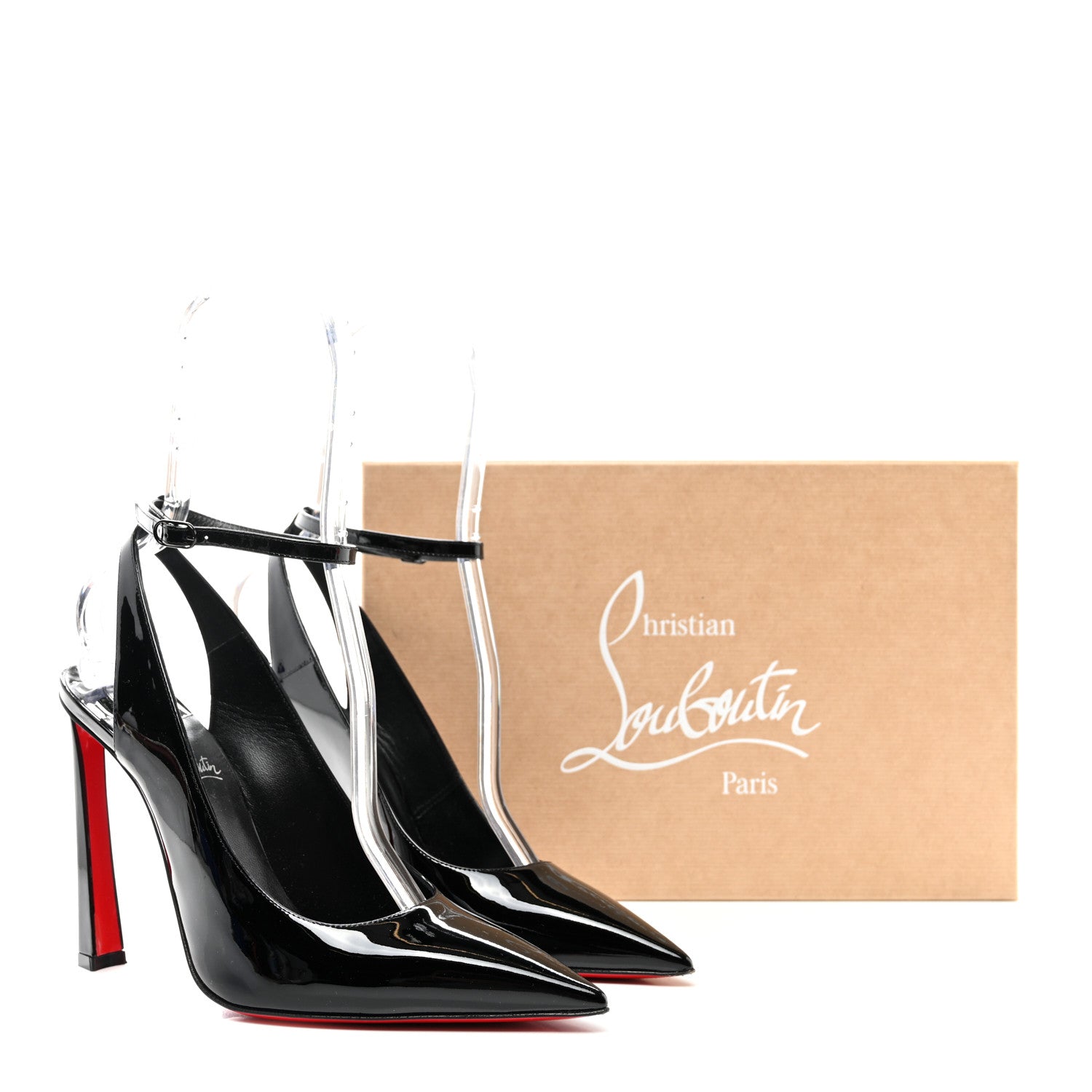 Christian Louboutin Patent Calfskin Condora Sling 100 Pumps 39.5 Black 10 of 10