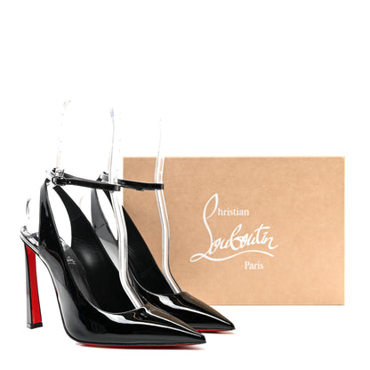 Christian Louboutin Patent Calfskin Condora Sling 100 Pumps 39.5 Black 10 of 10