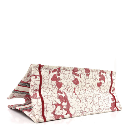 Christian Dior Canvas Embroidered Medium Dioramour D-Royaume Book Tote Red Multicolor 4 of 10
