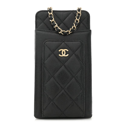 Chanel Caviar Quilted Zip Phone Case Black 1 of 12