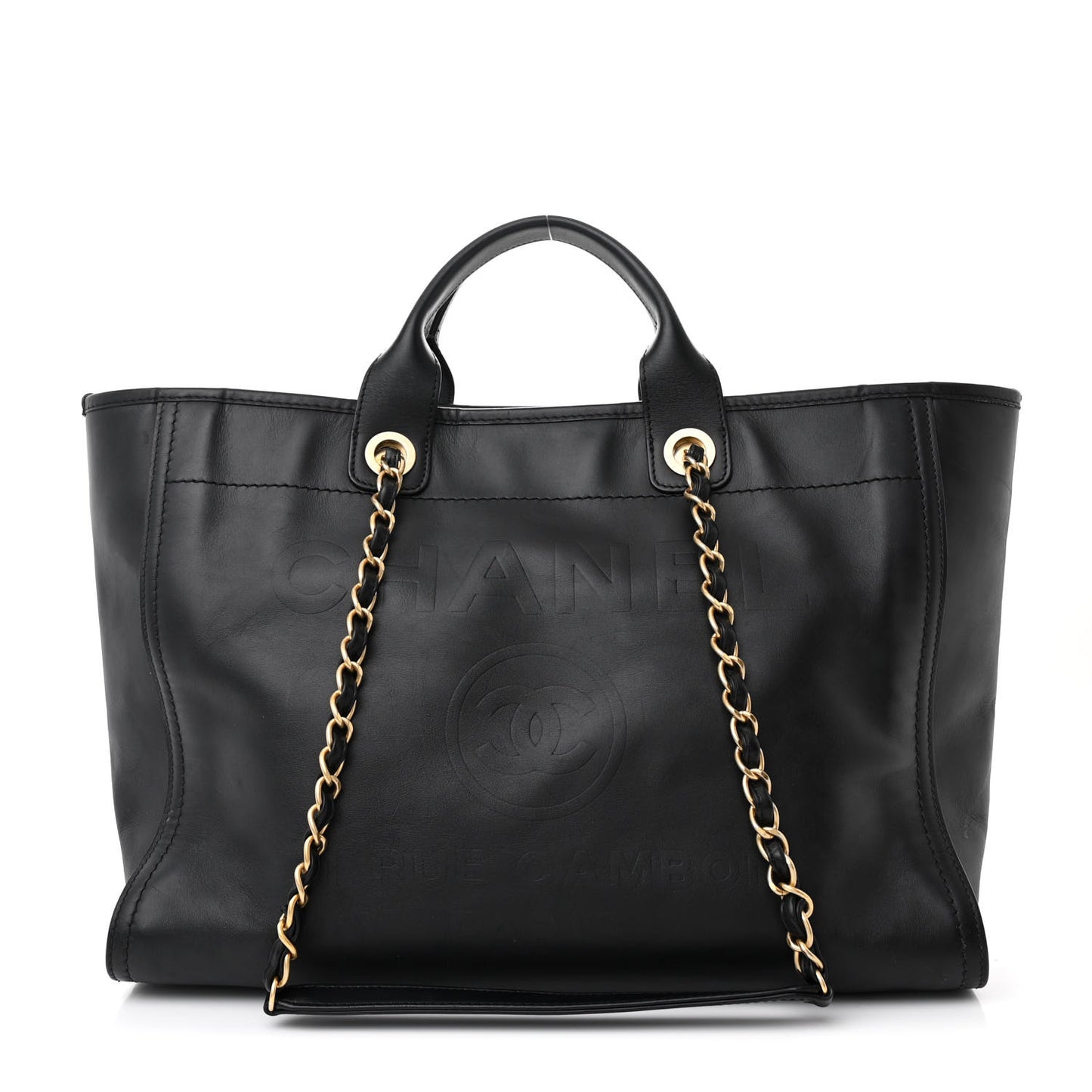 Calfskin Medium Deauville Tote Black