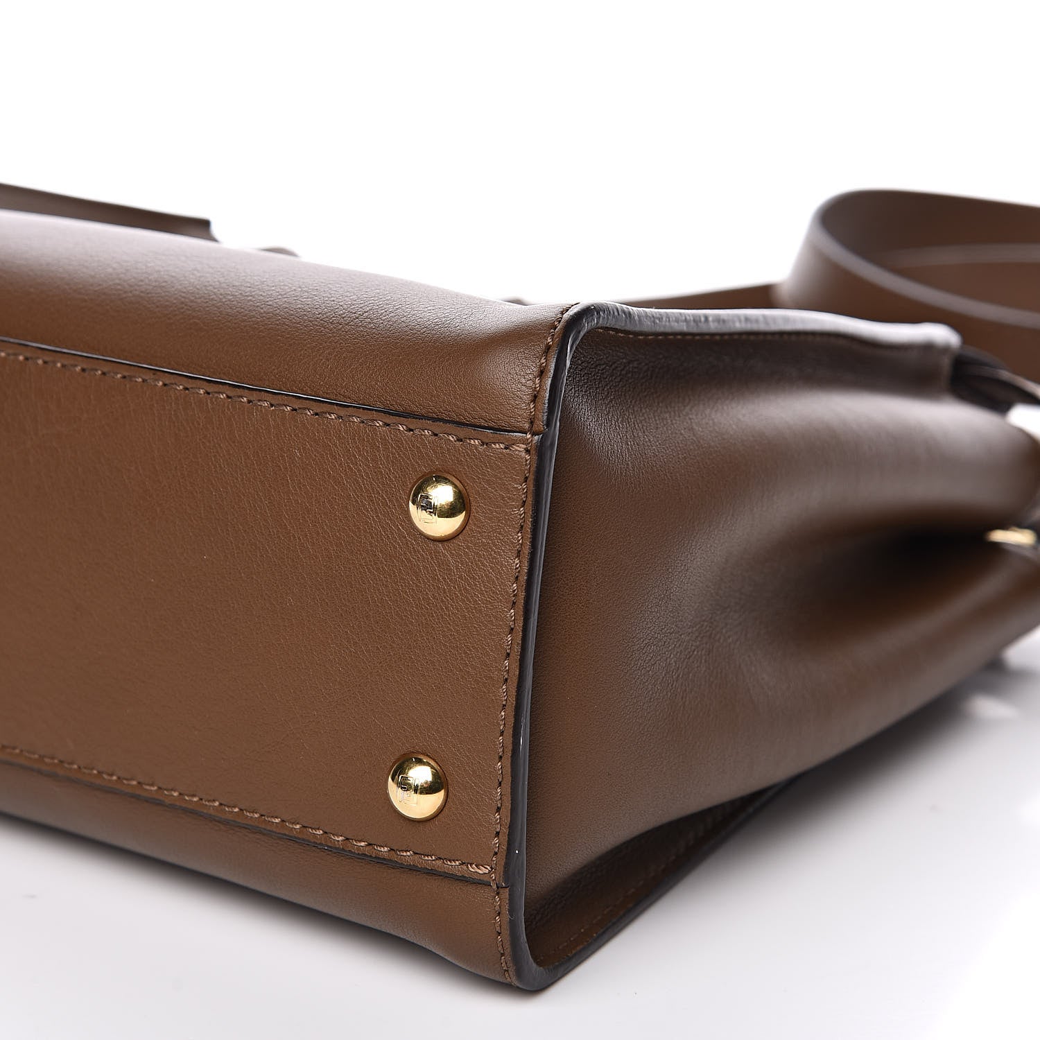 Fendi Vitello Seta Fabric Jacquard Pequin Medium Peekaboo Iconic Satchel Foresta Tobacco 10 of 11