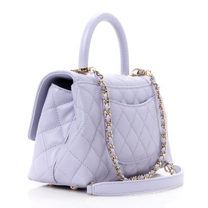 Chanel Caviar Quilted Mini Coco Handle Flap Light Purple 3 of 11
