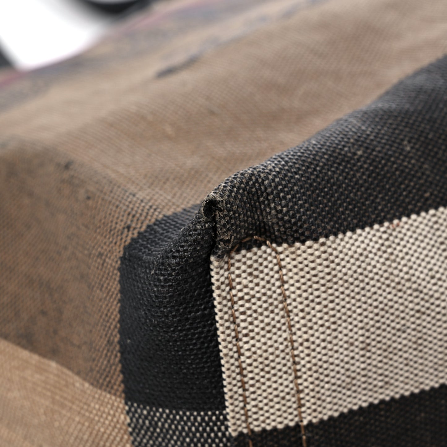 Coated Canvas Mega Check Medium Doodle Tote Black