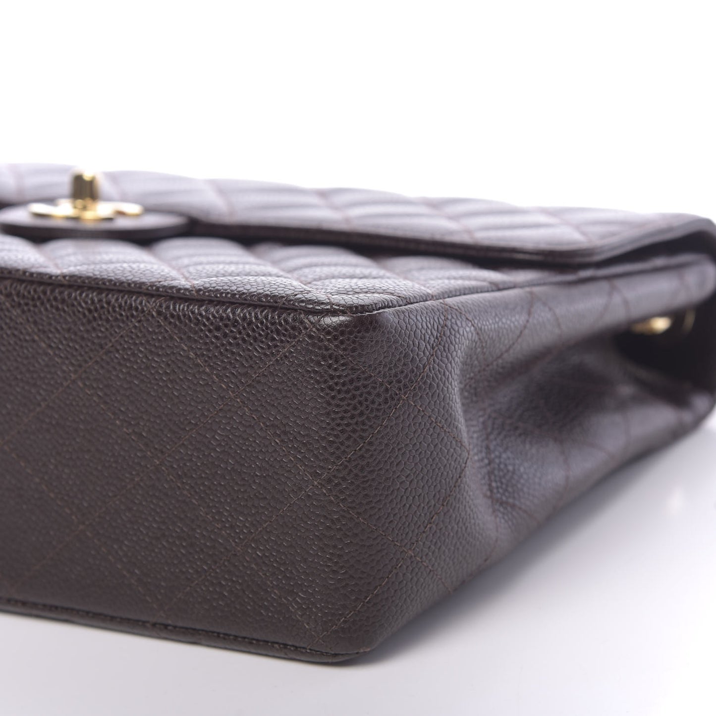 Caviar Quilted Jumbo Single Flap Brown